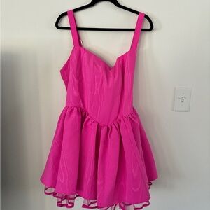 Sugar Thrillz Hot Pink Flare Mini Dress